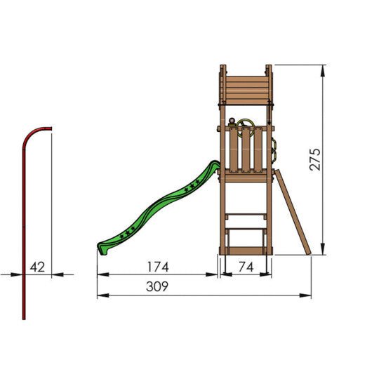 Leikkitorni Jungle Gym Totem, sininen liukumäki - KarelianStore