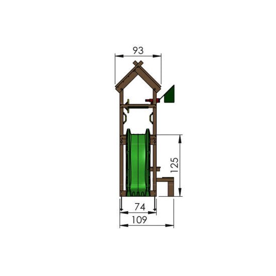 Leikkitorni Jungle Gym Totem, sininen liukumäki - KarelianStore