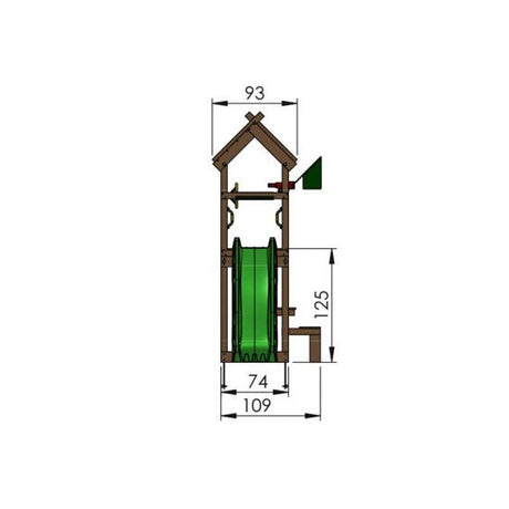 Leikkitorni Jungle Gym Totem, sininen liukumäki - KarelianStore
