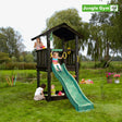 Leikkitornikokonaisuus Jungle Gym Casa 2.1, mustaksi petsattu, ja tummanvihreä liukumäki - KarelianStore