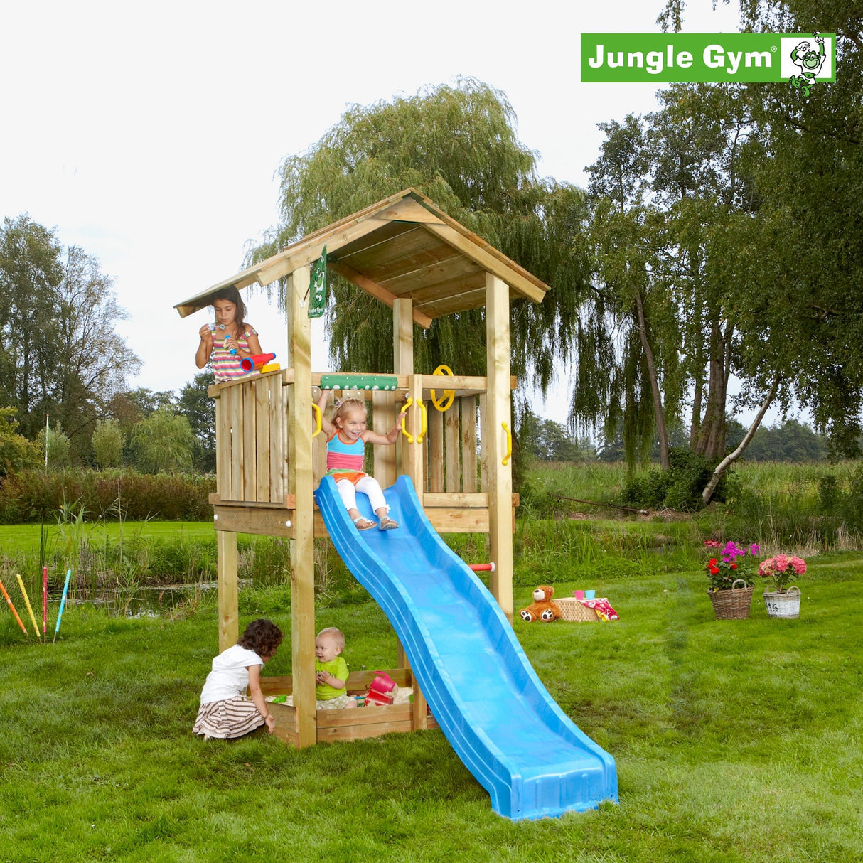 Leikkitornikokonaisuus Jungle Gym Casa 2.1 sininen liukumäki - KarelianStore