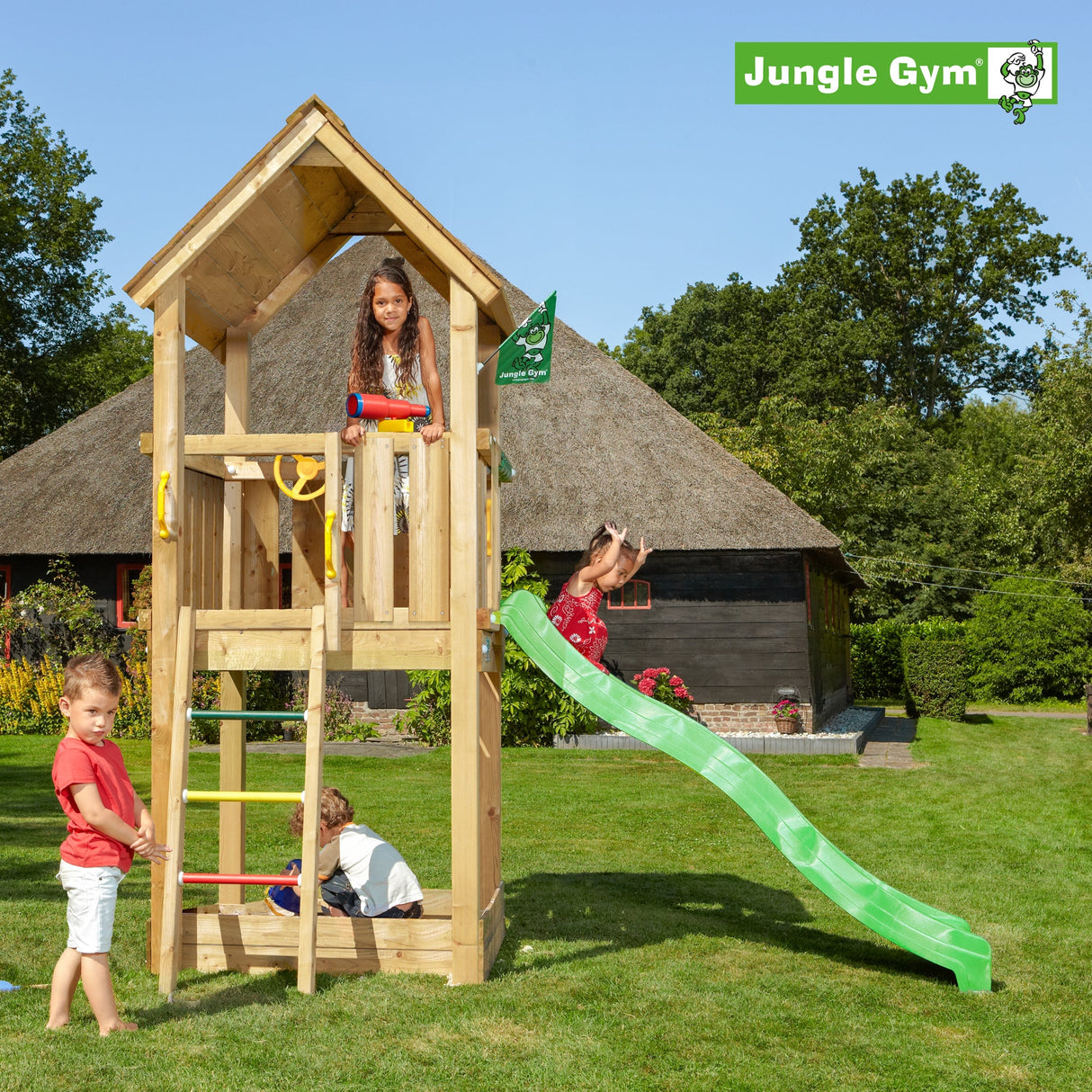 Leikkitornikokonaisuus Jungle Gym Club 2.1 ilman liukumäkeä - KarelianStore