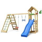 Leikkitornikokonaisuus Jungle Gym Cocoon 2 - Climb Module 200 ja sininen liukumäki - KarelianStore