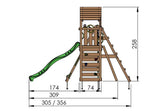 Leikkitornikokonaisuus Jungle Gym Cocoon 2 - Climb Module 200 ja tummanvihreä liukumäki - KarelianStore