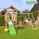 Leikkitornikokonaisuus Jungle Gym House 2.1 ja 2 - Climb Module 220 ja vihreä liukumäki - KarelianStore