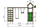 Leikkitornikokonaisuus Jungle Gym Patio 2 - Climb Module 200 ja vihreä liukumäki - KarelianStore