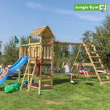 Leikkitornikokonaisuus Jungle Gym Safari 2 - Climb Module 200 ja sininen liukumäki - KarelianStore