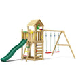 Leikkitornikokonaisuus Jungle Gym Safari 2 - Swing Module 200 ja tummanvihreä liukumäki - KarelianStore