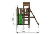 Leikkitornikokonaisuus Jungle Gym Safari 2 - Swing Module 200 ja tummanvihreä liukumäki - KarelianStore