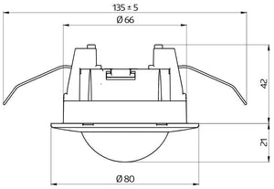 Liiketunnistin Luxomat BL2 - FP 360 8 2.5m IP23 UKA Valkoinen - KarelianStore