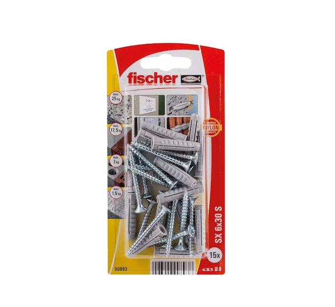 Nailontulppa Fischer SX 6x30 K NV 30 kpl - KarelianStore