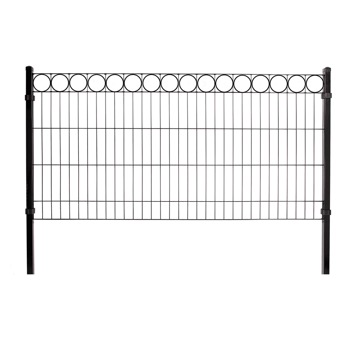 Paneeliaitasetti tarvikkeineen, musta, O - koristeella, 100 cm korkea, 12 moduulia ja portti - KarelianStore