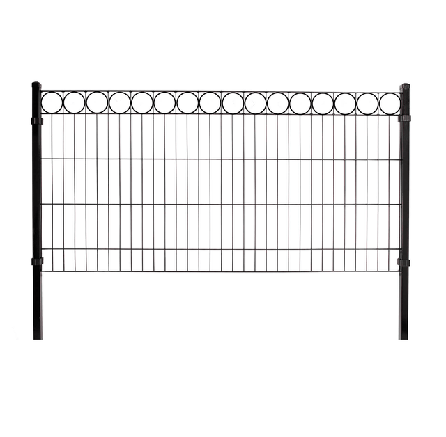 Paneeliaitasetti tarvikkeineen, musta, O - koristeella, 100 cm korkea, 12 moduulia ja portti - KarelianStore