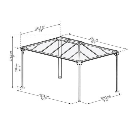 Paviljonki Martinique 4300, harmaa Palram - Canopia - KarelianStore