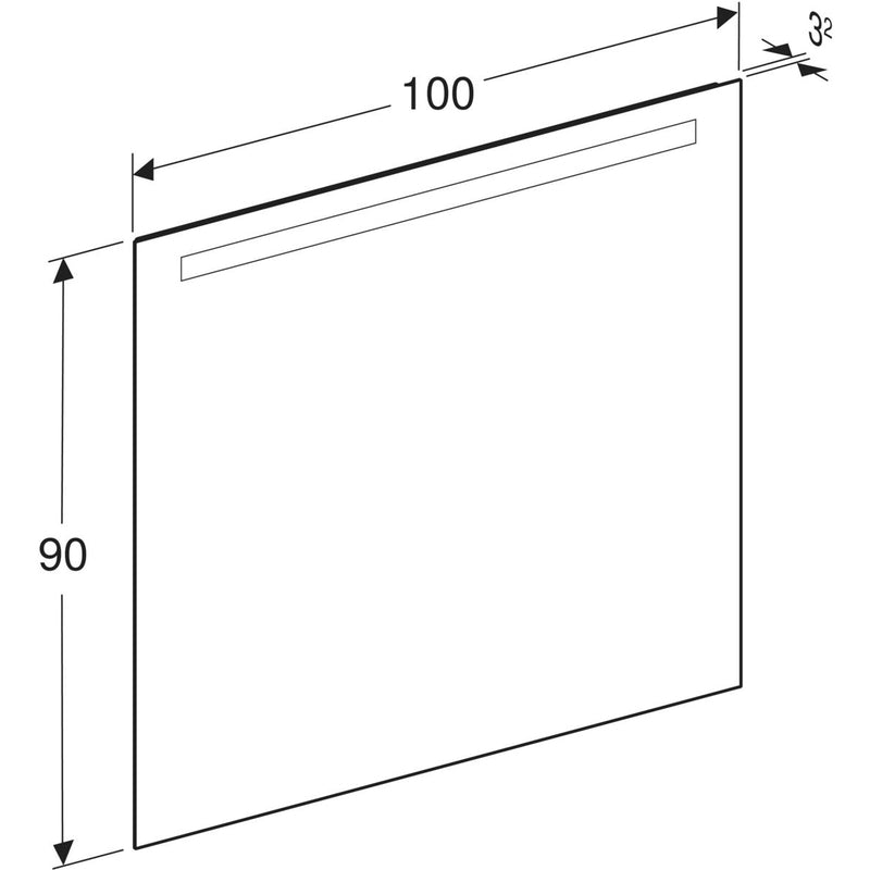 Peili Geberit Option Basic Square 1000x900x32 mm Alumiini - KarelianStore