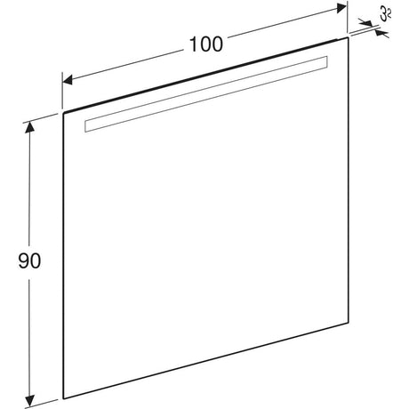 Peili Geberit Option Basic Square 1000x900x32 mm Alumiini - KarelianStore