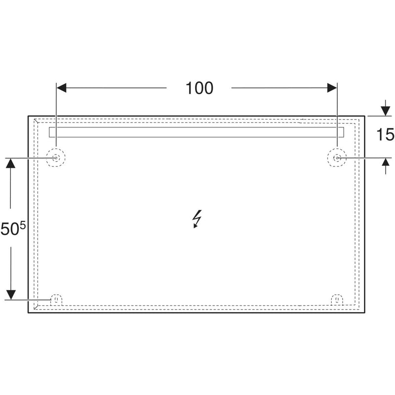 Peili Geberit Option Basic Square 1200x700x32 mm Alumiini - KarelianStore