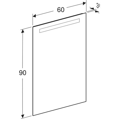 Peili Geberit Option Basic Square 600x900x32 mm Alumiini - KarelianStore