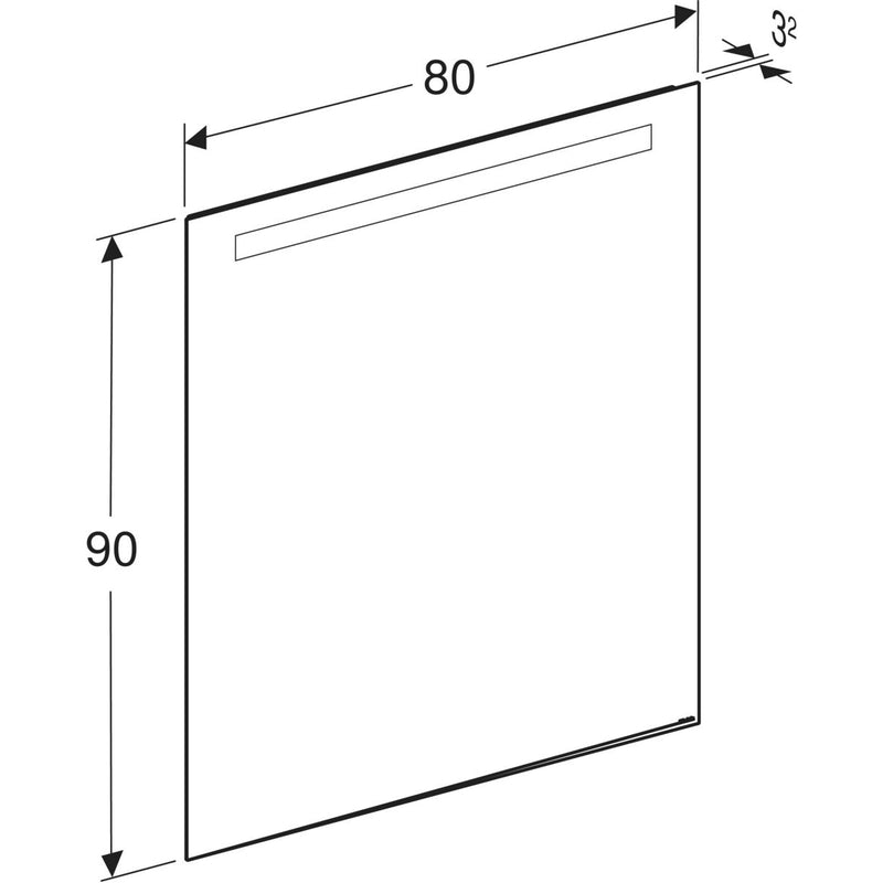 Peili Geberit Option Basic Square 800x900x32 mm Alumiini - KarelianStore