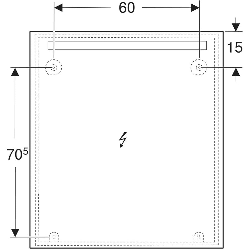 Peili Geberit Option Basic Square 800x900x32 mm Alumiini - KarelianStore
