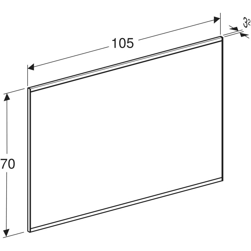 Peili Geberit Option Plus Square 1050x700x32 mm Musta matta - KarelianStore