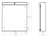 Peilikaappi Polaria Lumena 600 Oikea LED - valaisimella - KarelianStore