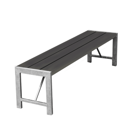 Penkki H - malli, 180 cm, antrasiitti non - wood ja galvanoitu runko HORTUS - KarelianStore