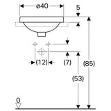 Pesuallas Geberit Variform 400x400x178 mm Ilman ylivuotoa ja hanareikää - KarelianStore
