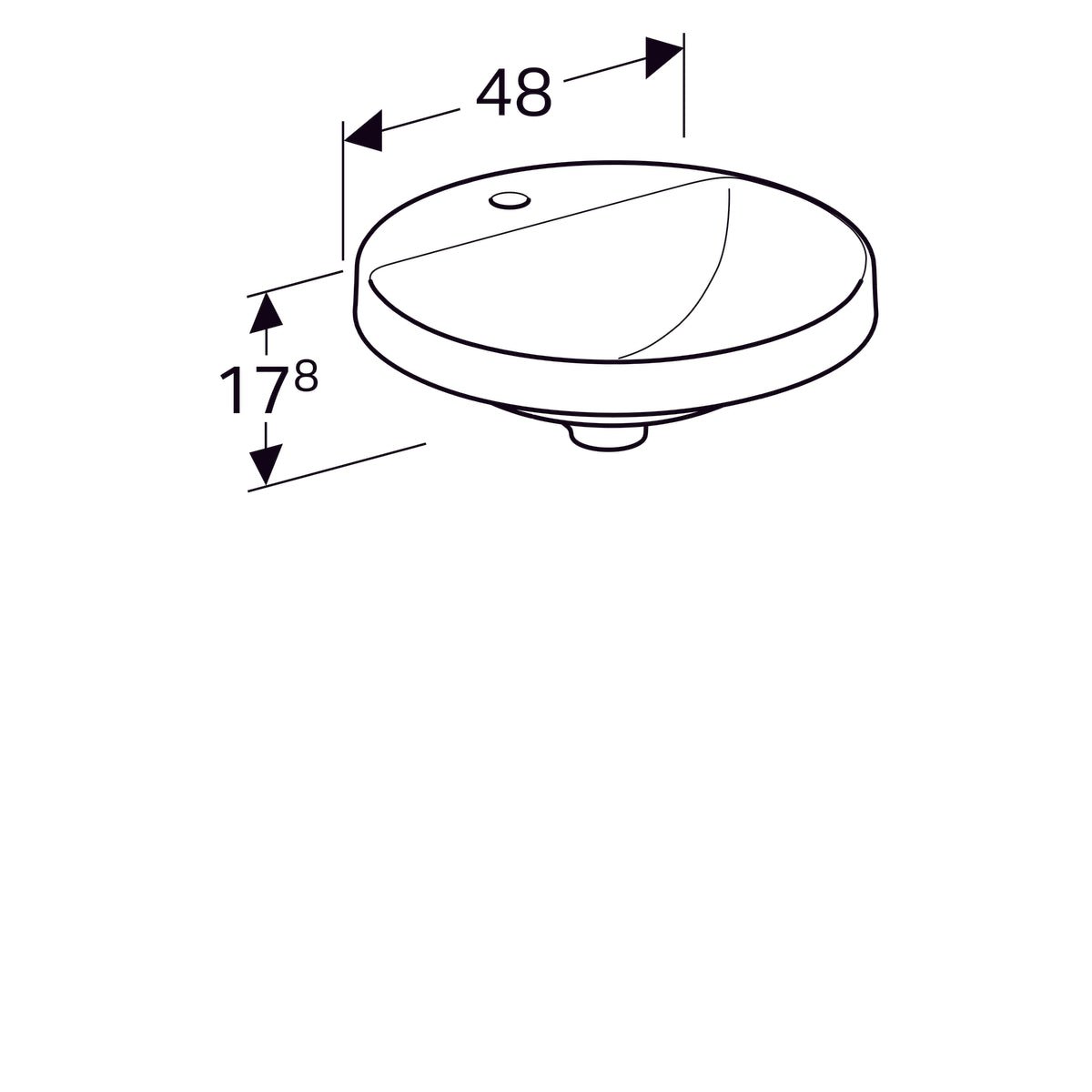 Pesuallas Geberit Variform 480x480x178 mm Ilman ylivuotoa - KarelianStore