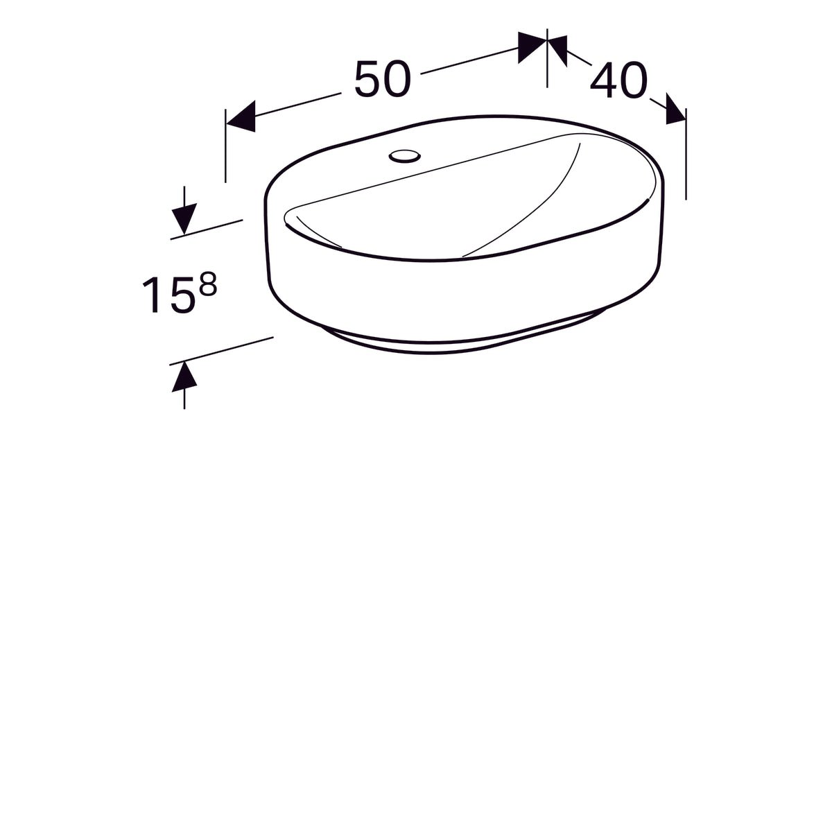 Pesuallas Geberit Variform 500x400x158 mm Ilman ylivuotoa - KarelianStore