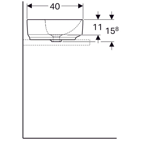 Pesuallas Geberit Variform 500x400x158 mm Ilman ylivuotoa - KarelianStore