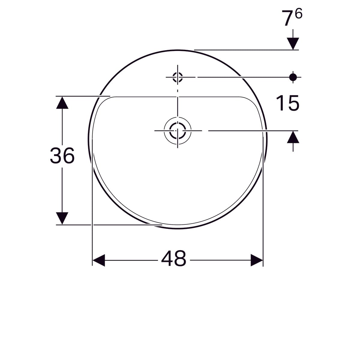 Pesuallas Geberit Variform 500x500x185 mm - KarelianStore