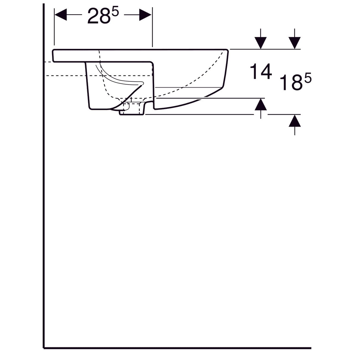 Pesuallas Geberit Variform 500x500x185 mm - KarelianStore