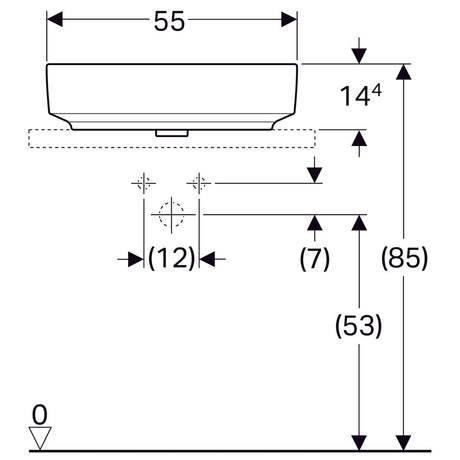 Pesuallas Geberit Variform 550x400x158 mm Ilman ylivuotoa ja Hanareikää - KarelianStore