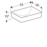 Pesuallas Geberit Variform 550x400x158 mm Ilman ylivuotoa ja Hanareikää - KarelianStore