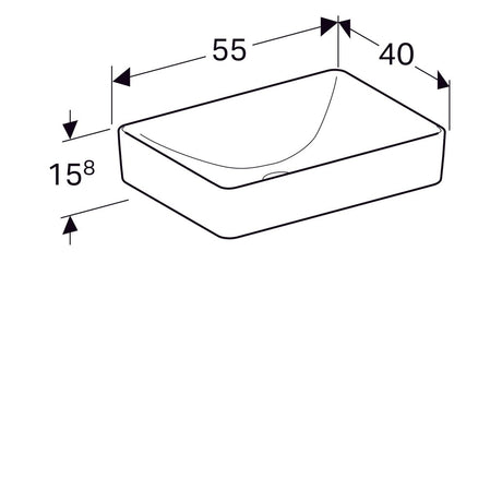 Pesuallas Geberit Variform 550x400x158 mm Ilman ylivuotoa ja Hanareikää - KarelianStore