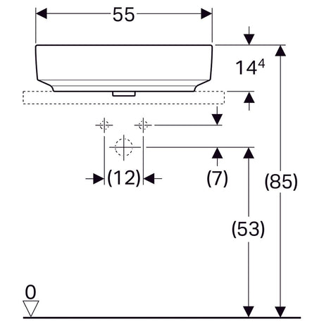 Pesuallas Geberit Variform 550x400x158 mm Ilman ylivuotoa ja Hanareikää - KarelianStore