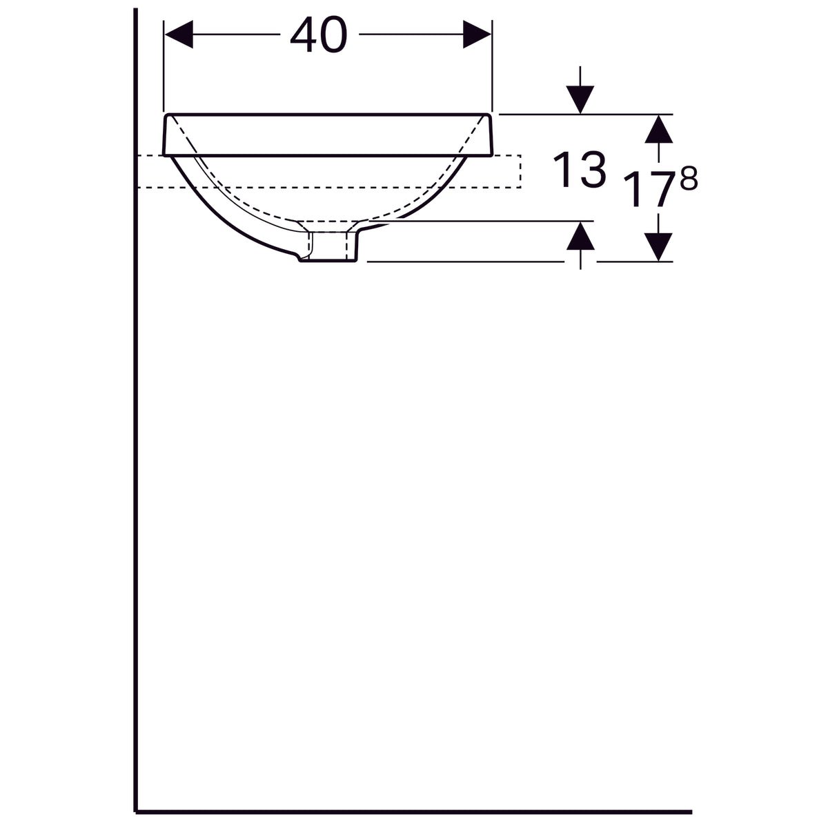 Pesuallas Geberit Variform 550x400x178 mm Ilman ylivuotoa ja hanareikää - KarelianStore