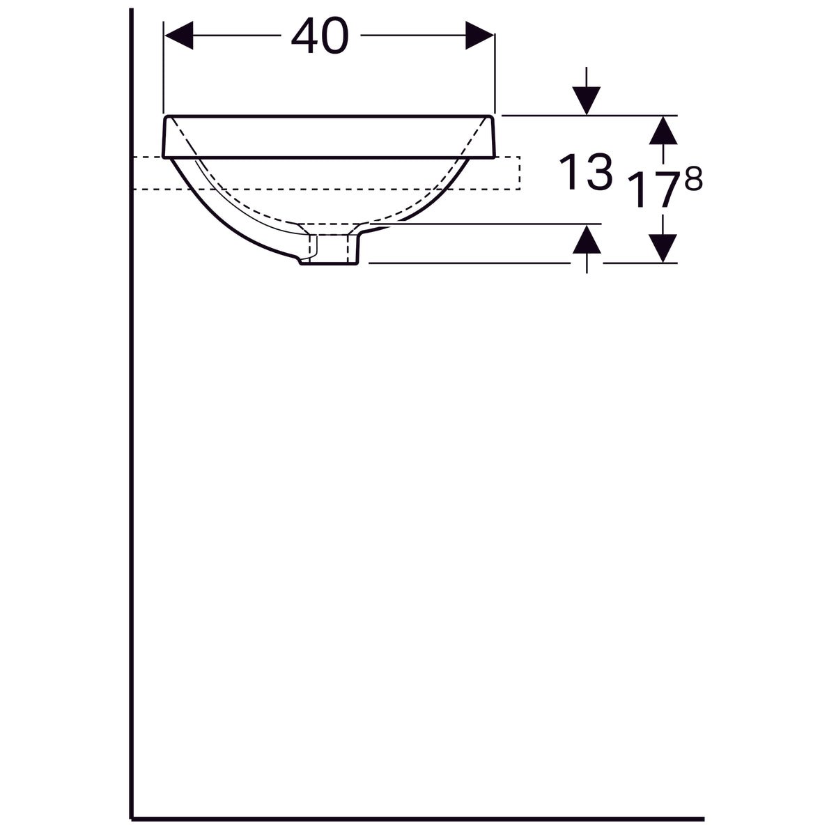 Pesuallas Geberit Variform 550x400x178 mm Ilman ylivuotoa ja hanareikää - KarelianStore