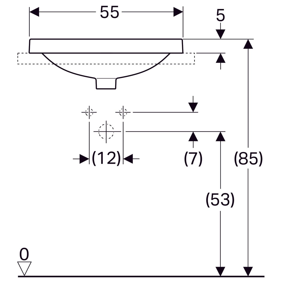 Pesuallas Geberit Variform 550x400x178 mm Ilman ylivuotoa ja hanareikää - KarelianStore