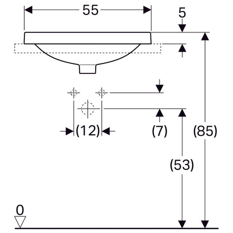 Pesuallas Geberit Variform 550x400x178 mm Ilman ylivuotoa ja hanareikää - KarelianStore