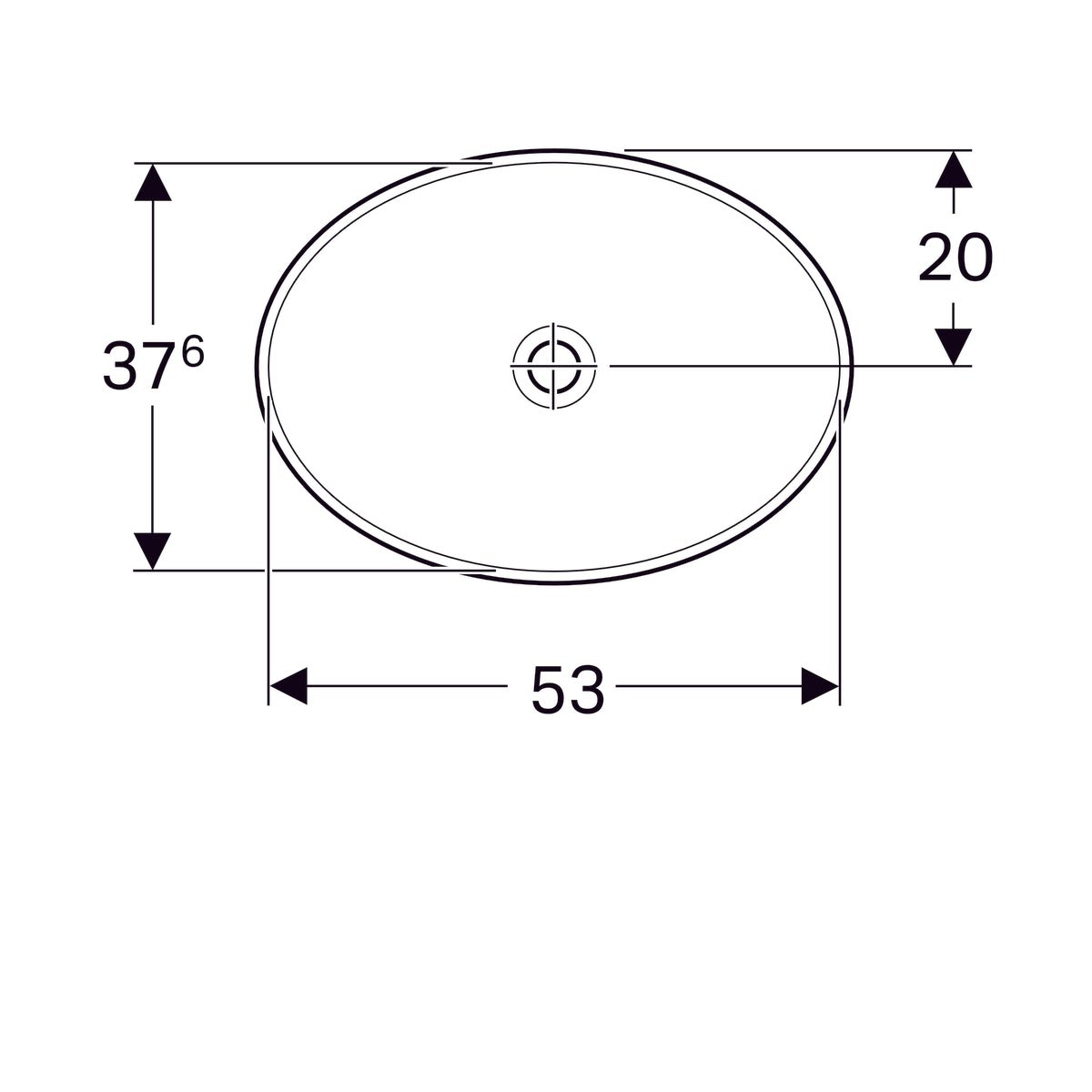 Pesuallas Geberit Variform 550x400x178 mm Ilman ylivuotoa ja hanareikää - KarelianStore