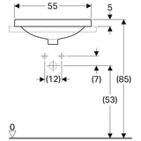 Pesuallas Geberit Variform 550x400x178 mm Ilman ylivuotoa ja hanareikää - KarelianStore
