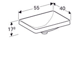 Pesuallas Geberit Variform 550x400x178 mm Ilman ylivuotoa ja hanareikää - KarelianStore