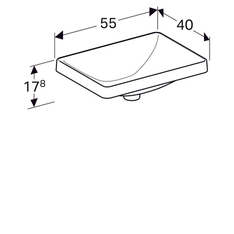 Pesuallas Geberit Variform 550x400x178 mm Ilman ylivuotoa ja hanareikää - KarelianStore