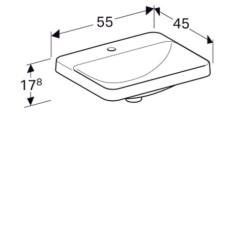 Pesuallas Geberit Variform 550x450x178 mm Ilman ylivuotoa - KarelianStore