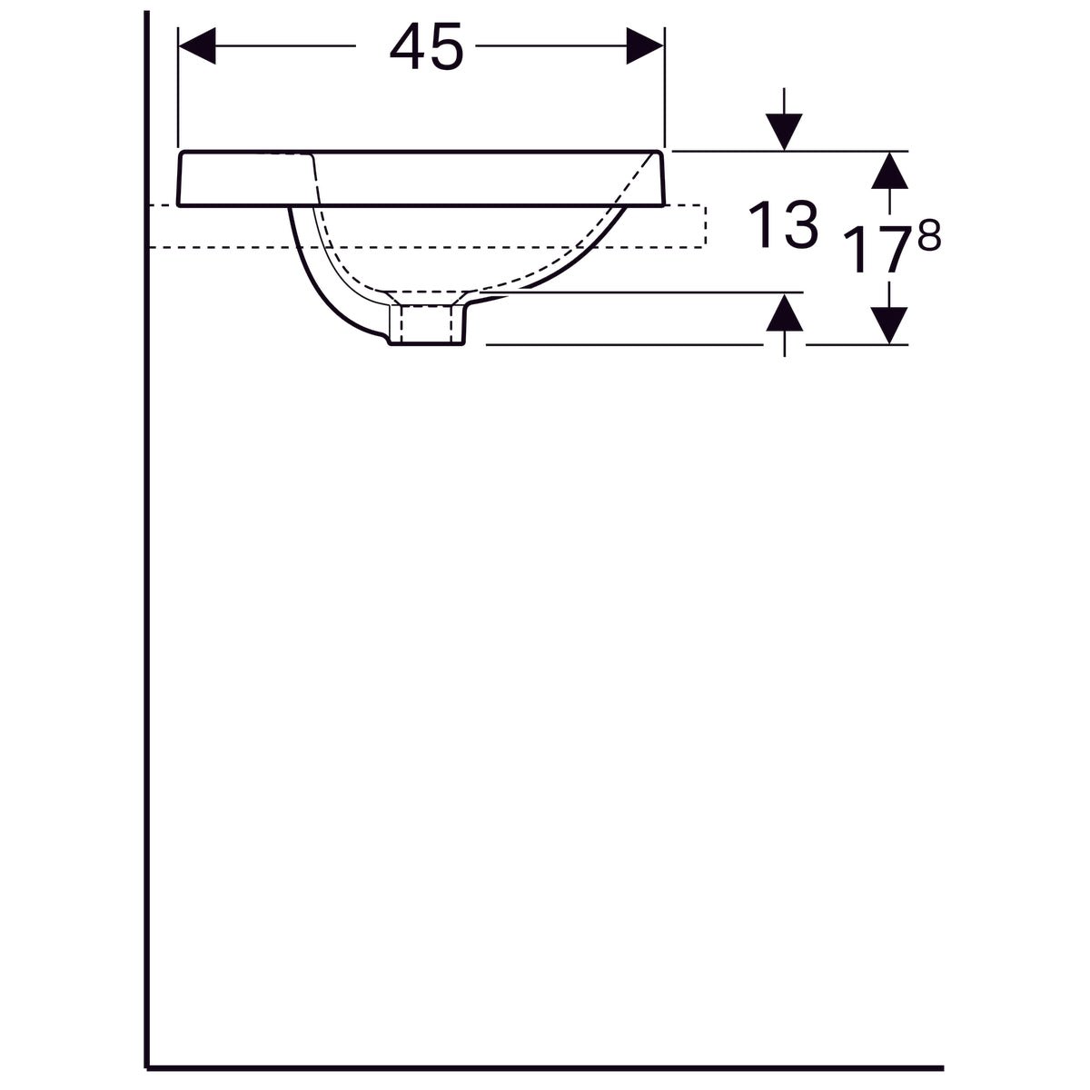 Pesuallas Geberit Variform 550x450x178 mm Ilman ylivuotoa - KarelianStore