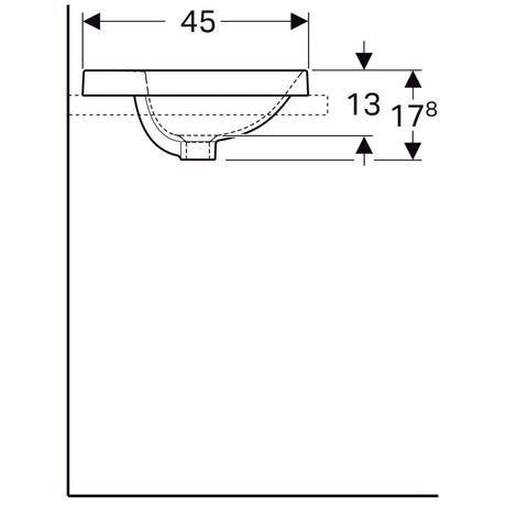 Pesuallas Geberit Variform 550x450x178 mm Ilman ylivuotoa - KarelianStore