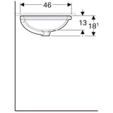 Pesuallas Geberit Variform 560x460x180 mm Tason Alle Ilman ylivuotoa - KarelianStore