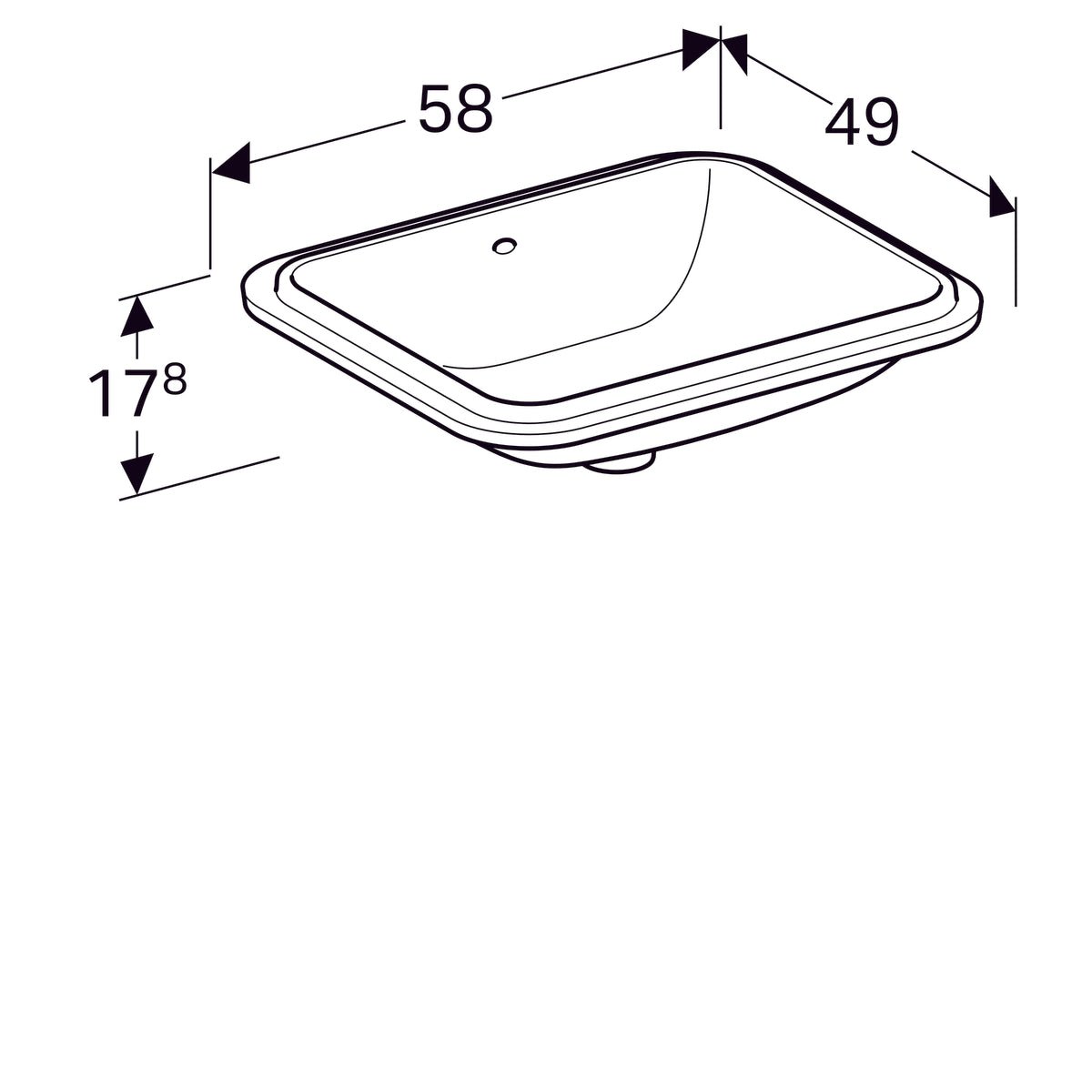 Pesuallas Geberit Variform 580x490x178 mm Tason Alle - KarelianStore